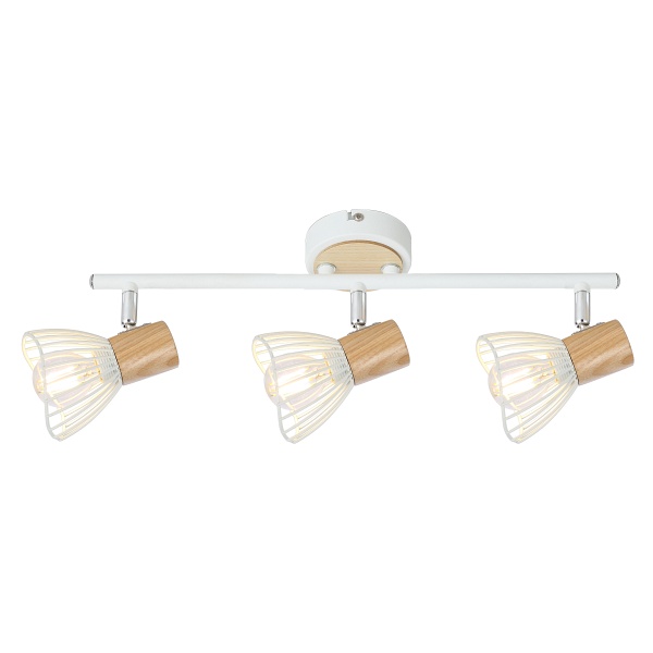 Chile Lampa Sufitowa Listwa 3Xmax25W E14 Biały + Drewno Candellux