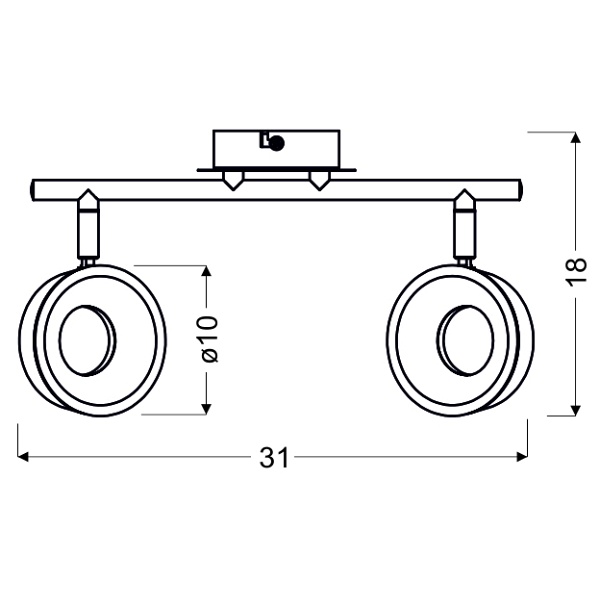 Isla Lampa Sufitowa Listwa 2X4W Led Chrom 3000K Candellux