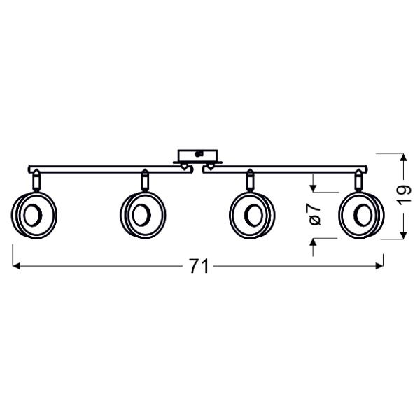 Isla Lampa Sufitowa Listwa 4X4W Led Chrom 3000K Candellux
