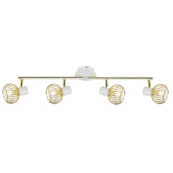 Oslo Lampa Sufitowa Listwa 4X40W E14 Biały/Złoty Candellux