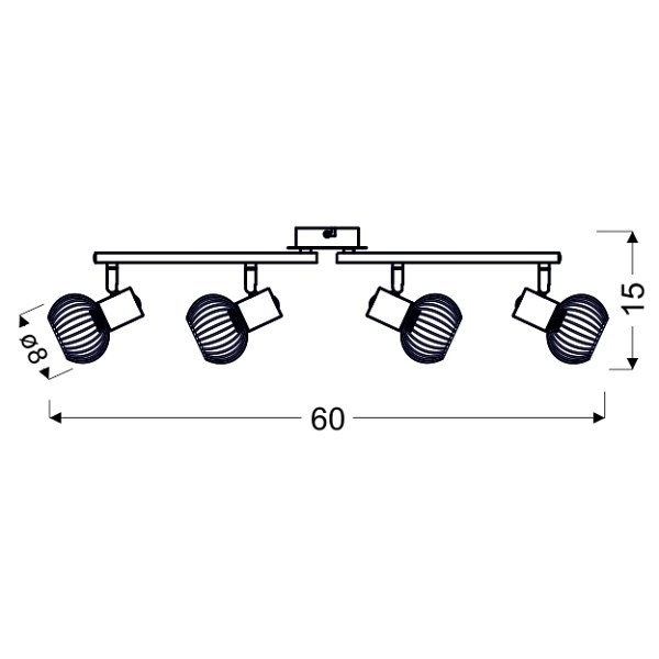 Oslo Lampa Sufitowa Listwa 4X40W E14 Biały/Złoty Candellux