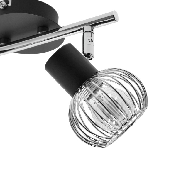 Oslo Lampa Sufitowa Listwa 2X40W E14 Czarny/Chrom Candellux