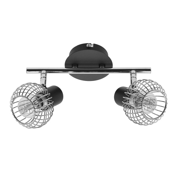 Oslo Lampa Sufitowa Listwa 2X40W E14 Czarny/Chrom Candellux