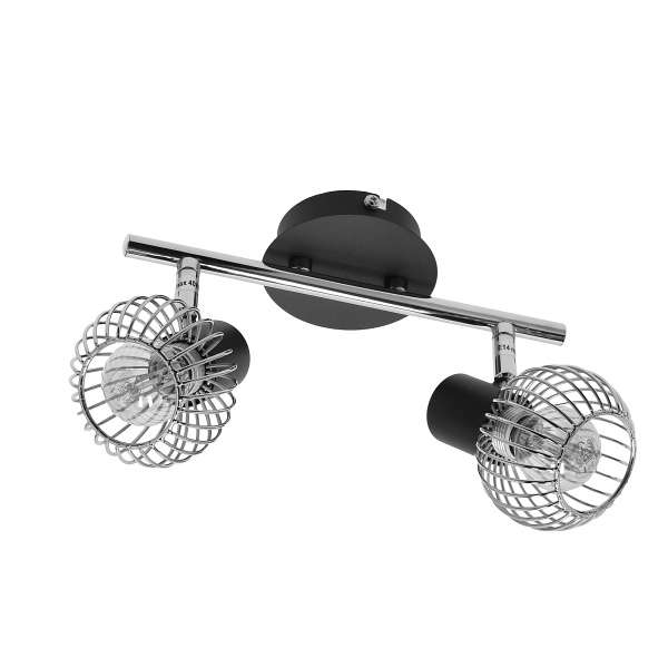 Oslo Lampa Sufitowa Listwa 2X40W E14 Czarny/Chrom Candellux