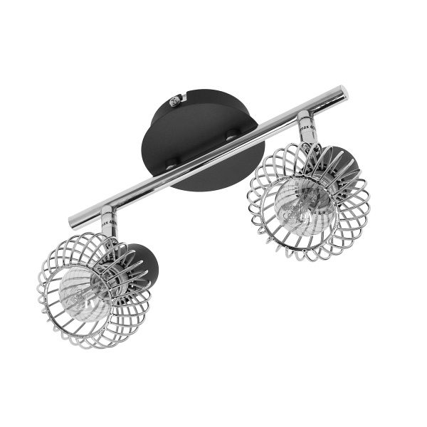 Oslo Lampa Sufitowa Listwa 2X40W E14 Czarny/Chrom Candellux