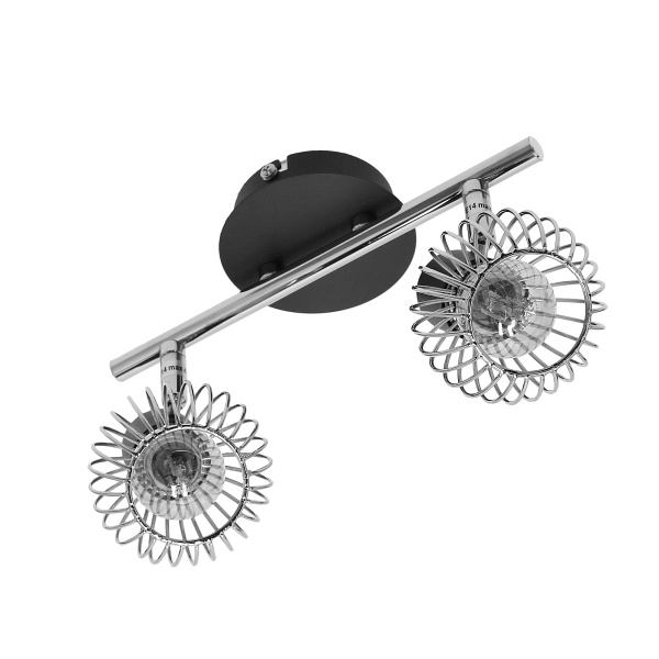 Oslo Lampa Sufitowa Listwa 2X40W E14 Czarny/Chrom Candellux