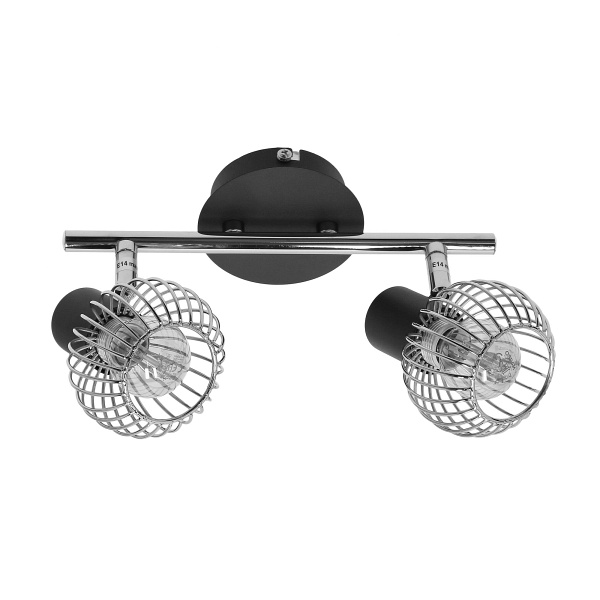 Oslo Lampa Sufitowa Listwa 2X40W E14 Czarny/Chrom Candellux