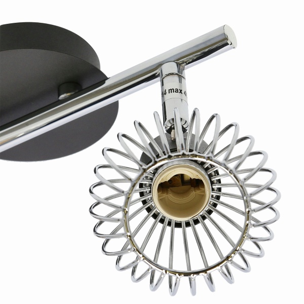 Oslo Lampa Sufitowa Listwa 2X40W E14 Czarny/Chrom Candellux