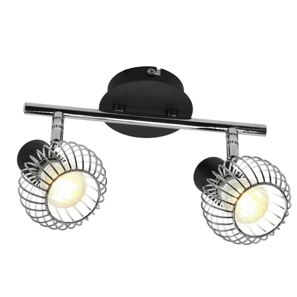 Oslo Lampa Sufitowa Listwa 2X40W E14 Czarny/Chrom Candellux