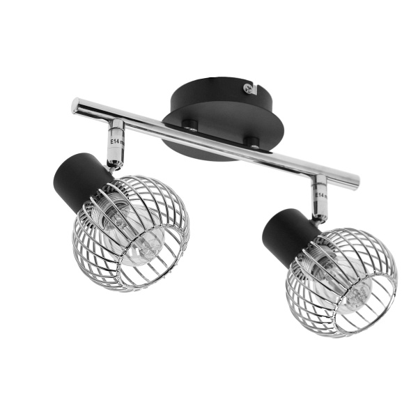 Oslo Lampa Sufitowa Listwa 2X40W E14 Czarny/Chrom Candellux