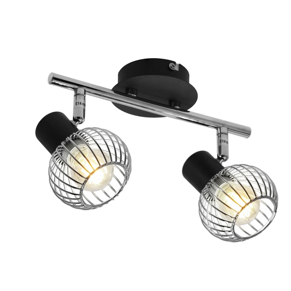 Oslo Lampa Sufitowa Listwa 2X40W E14 Czarny/Chrom Candellux