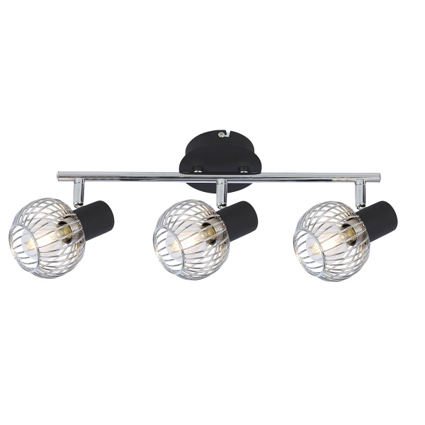 Oslo Lampa Sufitowa Listwa 3X40W E14 Czarny/Chrom Candellux