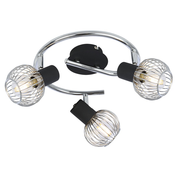Oslo Lampa Sufitowa Spirala 3X40W E14 Czarny/Chrom Candellux
