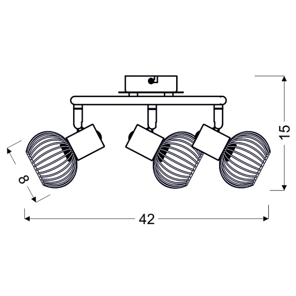 Oslo Lampa Sufitowa Spirala 3X40W E14 Czarny/Chrom Candellux