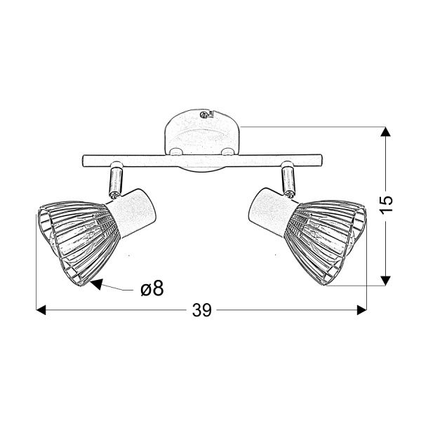 Fly Lampa Sufitowa Listwa 2X40W E14 Czarny Candellux