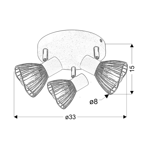 Fly Lampa Sufitowa Plafon 3X40W E14 Biały/Chrom Candellux