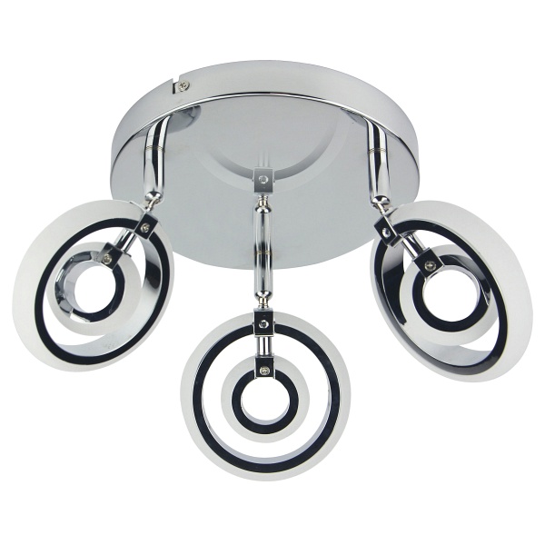 Celt Lampa Sufitowa Plafon 3X6W Led Chrom 3000K Candellux