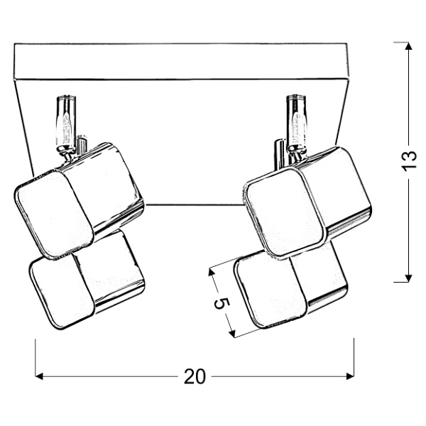 Forma Lampa Sufitowa Plafon 4X4W Led Chrom Candellux