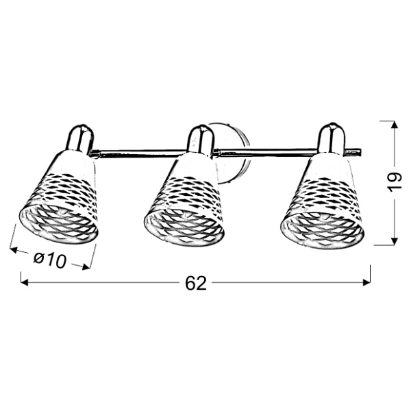 Discovery Lampa Sufitowa Listwa 3X40W E14 Chrom/Biały Candellux