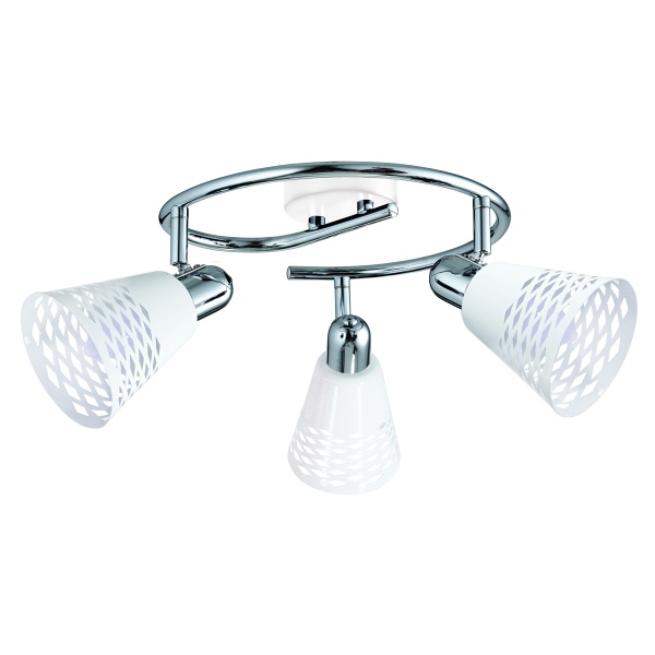 Discovery Lampa Sufitowa Spirala 3X40W E14 Chrom/Biały Candellux