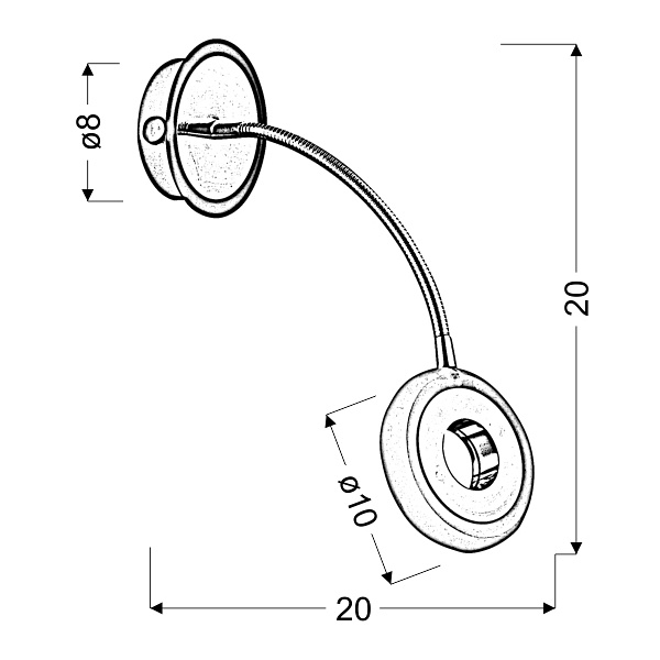 Arm Lampa Kinkiet 1X5W Led Czarny/Chrom Candellux