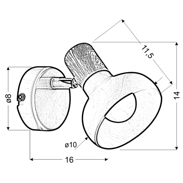Puerto Lampa Kinkiet 1X40W E14 Biały Candellux