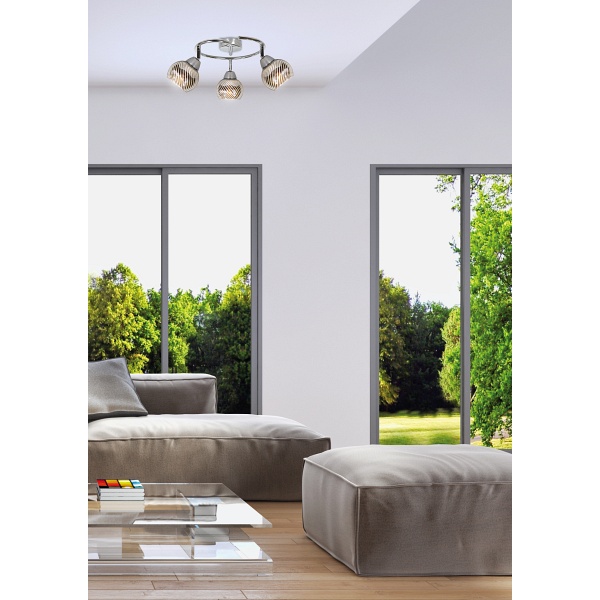 Fort Lampa Sufitowa Spirala 3X10W E14 Led Chrom Candellux