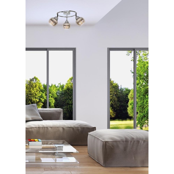Fort Lampa Sufitowa Spirala 3X10W E14 Led Chrom Candellux