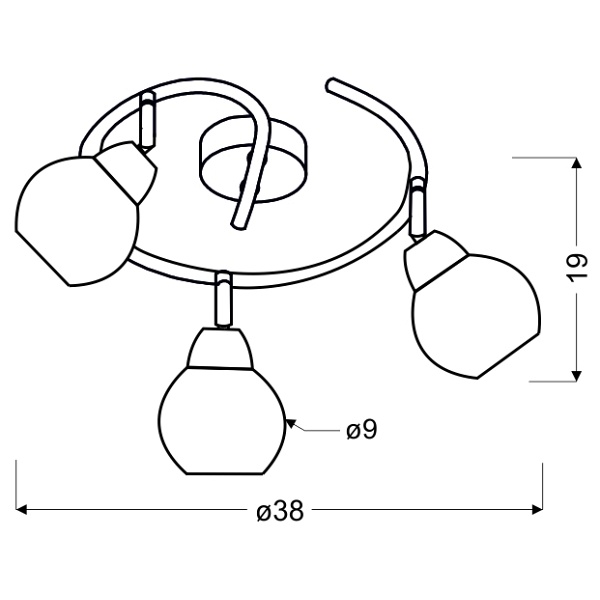 Fort Lampa Sufitowa Spirala 3X10W E14 Led Chrom Candellux