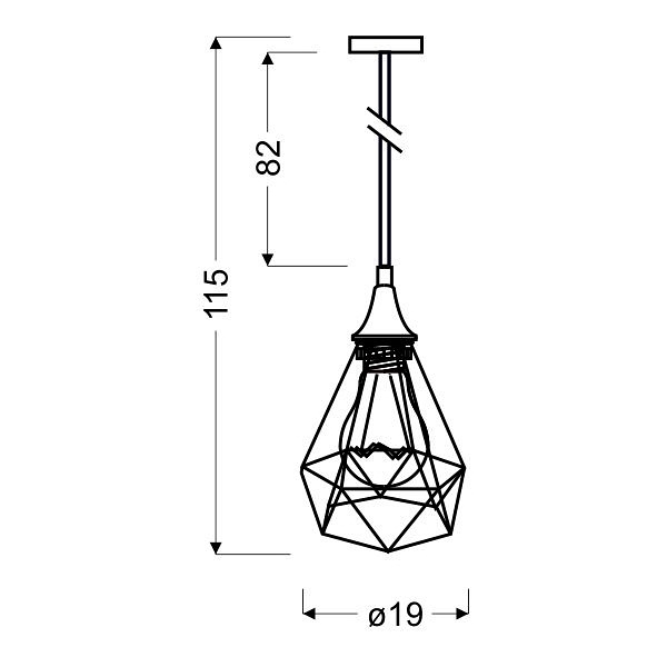 Graf Lampa Wisząca 1X60W E27 Czarny Candellux