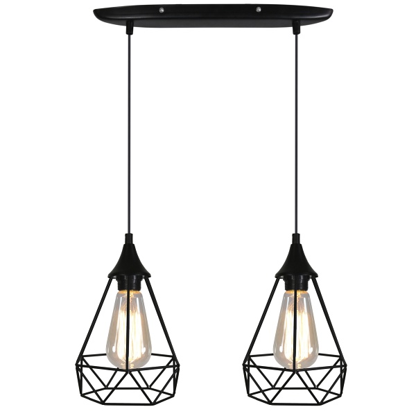 Graf Lampa Wisząca 2X60W E27 Czarny Candellux