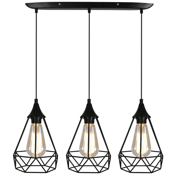 Graf Lampa Wisząca 3X60W E27 Czarny Candellux