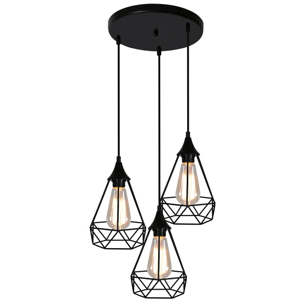 Graf Lampa Wisząca Talerz 3X60W E27 Czarny Candellux