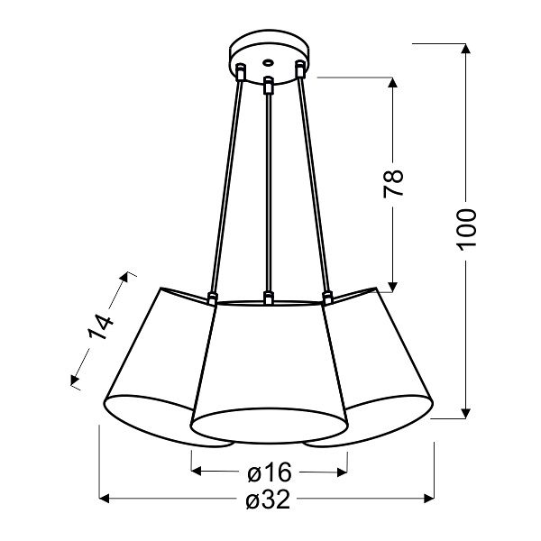 Girl Lampa Wisząca 3X40W E27 Candellux