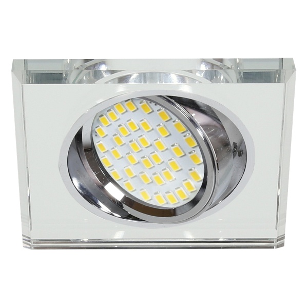 Ssu-13 Ch/Wh Mr16 Chrom Oczko Sufitowe Lampa Sufitowa Kwadratowa Szkło Bezbarwne Candellux