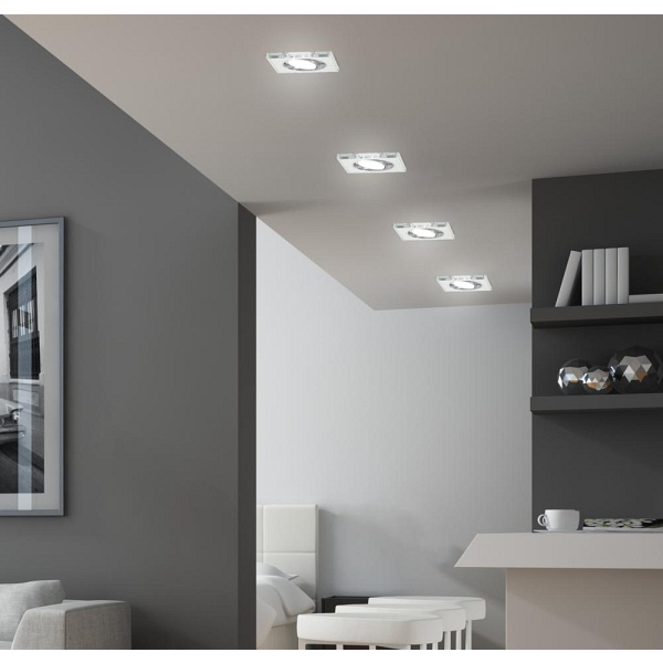 Ssu-13 Ch/Wh Mr16 Chrom Oczko Sufitowe Lampa Sufitowa Kwadratowa Szkło Bezbarwne Candellux