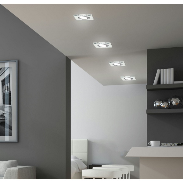 Ssu-13 Ch/Wh Mr16 Chrom Oczko Sufitowe Lampa Sufitowa Kwadratowa Szkło Bezbarwne Candellux