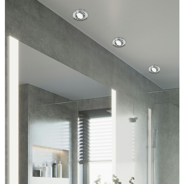 Ssu-15 Ch/Wh Mr16 Chrom Oczko Sufitowe Lampa Sufitowa Okrągła Szkło Bezbarwne Candellux