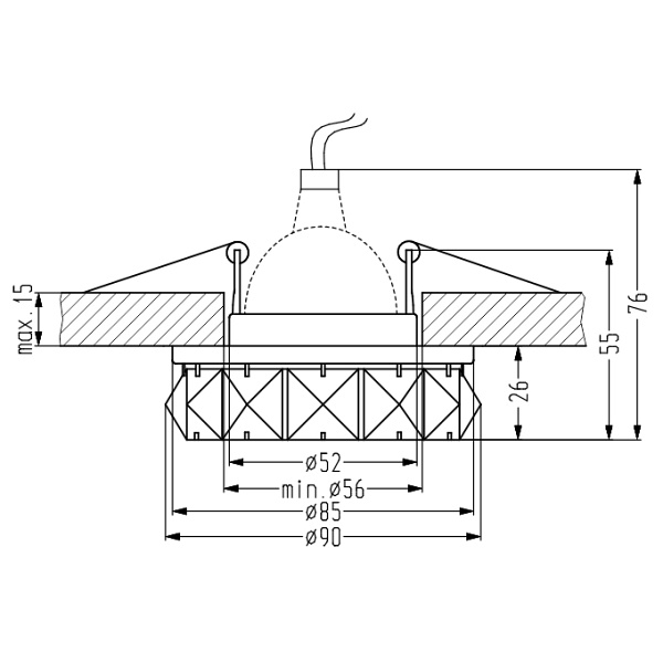 Oprawa Stropowa Dekoracyjna Okragła Sk-83 Ch/Am Mr16 1X50W Bursztyn Chrom Oprawa Candellux