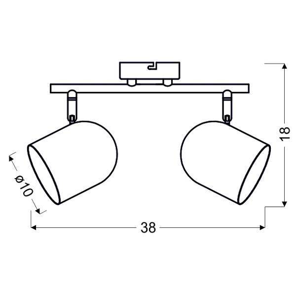 Azuro Lampa Sufitowa Listwa 2X40W E27 Szary Mat Candellux