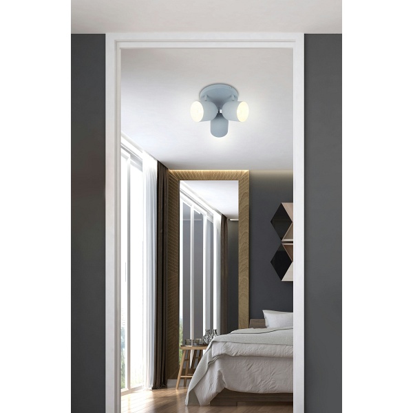 Azuro Lampa Sufitowa Plafon 3X40W E27 Szary Mat Candellux