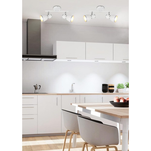 Fido Lampa Sufitowa Listwa 2X40W E14 Biały+Chrom Candellux