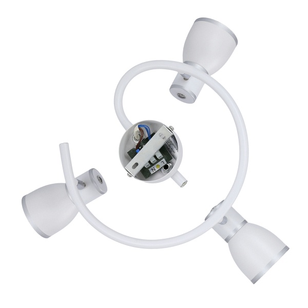 Fido Lampa Sufitowa Spirala 3X40W E14 Biały+Chrom Candellux