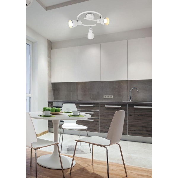 Fido Lampa Sufitowa Spirala 3X40W E14 Biały+Chrom Candellux