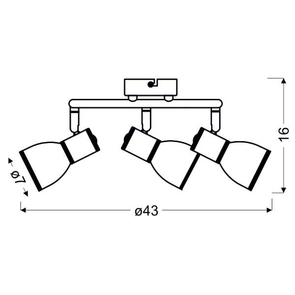Fido Lampa Sufitowa Spirala 3X40W E14 Biały+Chrom Candellux