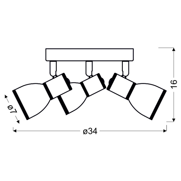 Fido Lampa Sufitowa Plafon 3X40W E14 Biały+Chrom Candellux