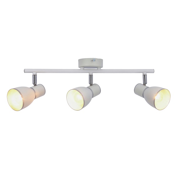 Fido Lampa Sufitowa Listwa 3X40W E14 Biały+Chrom Candellux