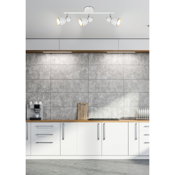 Fido Lampa Sufitowa Listwa 3X40W E14 Biały+Chrom Candellux