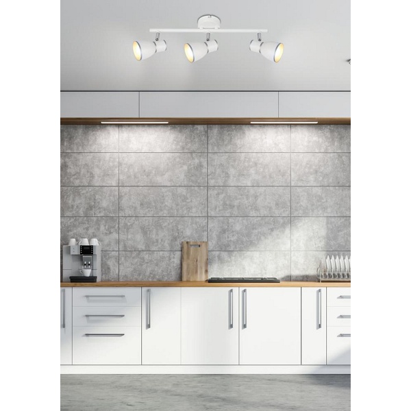 Fido Lampa Sufitowa Listwa 3X40W E14 Biały+Chrom Candellux