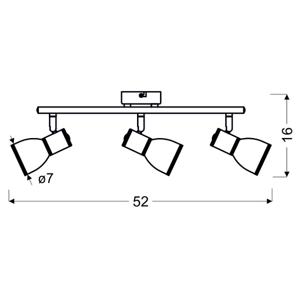 Fido Lampa Sufitowa Listwa 3X40W E14 Biały+Chrom Candellux